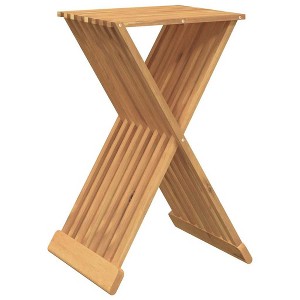 vidaXL Stool Brown Solid Teak Wood Standard Foldable Folding Stool - 1 of 4