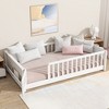 KWPZQEB Twin Size Floor Bed Frame with Safety Guardrails & Book Rack, Wood Floor Bed with Fence, Montessori Floor Beds for Girls and Boys - 4 of 4