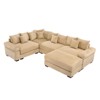 Aukfa 3-Seater Oversized Cloud Modular Sectional Sofa with Ottoman, Corduroy Fabric, Extra-Thick Armrests, Easy Assembly, Ergonomic£¬Camel - 2 of 4