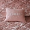 Sapphtopaz Blush Crushed Velvet Comforter Set Duvet Cover Set, Diamond Quilted Bedding Set with Throw Pillows, Machine Washable - 4 of 4