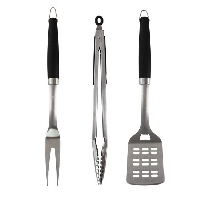 Oster Baldwin 3 Piece Stainless Steel Barbecue Tool Set In Silver : Target