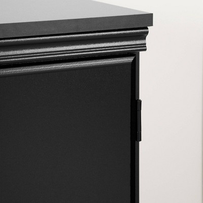 Pure Black Freestanding Office Storage Cabinet with Adjustable Shelving