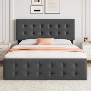 Bed Frame with 4 Storage Drawers and Headboard - 1 of 4