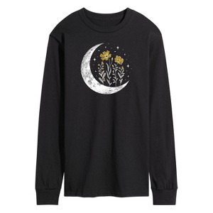 Men's - Instant Message - Floral Moon Long Sleeve Graphic T-Shirt - 1 of 4
