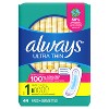 Always Ultra Thin Pads Size 1 Regular Absorbency Unscented - 44ct - image 2 of 4