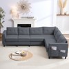Mjkone 108"Snowflake Velvet Oversized Modular Sectional Sofa, L-Shaped Sectional Sofas with Side Pocket, Large 6 Seater Corner Sofa - 3 of 4