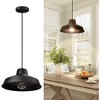 Runesay Black Pendant Light, Farmhouse Metal Adjustable Hanging Light Fixture, Dome Barn Pendant Light, Vintage Swag Light, E26(bulb not included) - 4 of 4