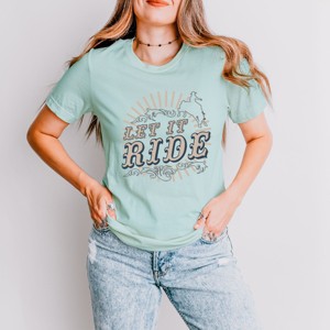 Simply Sage Market Let It Ride Rodeo Short Sleeve Tee - XL - Seafoam - 1 of 4