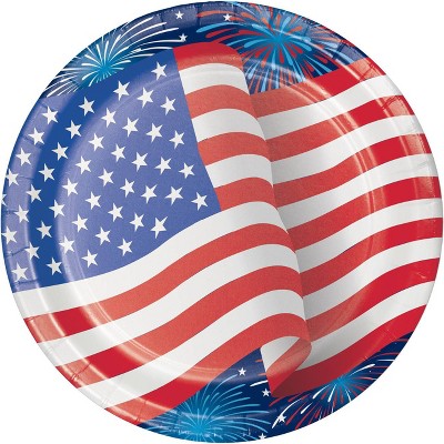 24ct Patriotic Disposable Paper Plates 