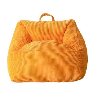 MAXYOYO Bean Bag Chair, Floor Sofa with Handle, Teens Living Room Accent Sofa Chair with Pocket for Gaming Reading Relaxing (Orange) - 1 of 4