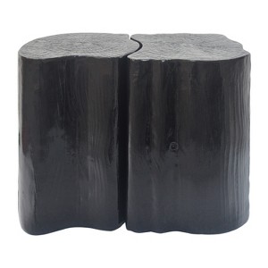 Vynxaria 2-in-1 Irregular MGO End Table - Split Design, 18.11"H, Black - 1 of 4