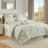 8Pcs BIAB Paisley Print Solid Plum Reverse Comforter Set, Ultra Soft Microfiber Bedding Set with Matching Shams, Pillows and Bedskirt - 2 of 4