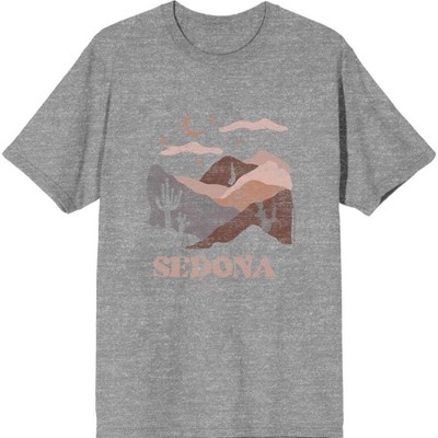 Sedona Arizona Men's Heather Gray Crew Neck Short Sleeve Tee-small : Target