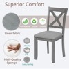 Sapphtopaz Farmhouse Simple Wooden Dining Chairs Set of 4, Side Accent Chairs Kitchen Chairs with Padded Seat for Dining Room, Kitchen - 4 of 4