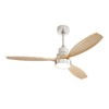52 inch Solid Wood Ceiling Fan with Lights and Remote Outdoor Indoor Modern Ceiling Fan 3 Downrod for Living Room Bedroom Farmhouse Patio - 2 of 4