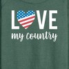 Women's - Instant Message - Love My Country Lightweight French Terry Wide Neck Long Sleeve Graphic Shirt - 2 of 4
