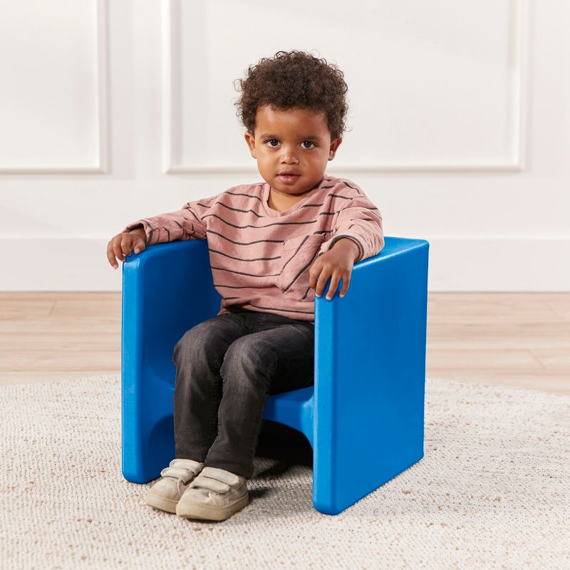 ECR4Kids Tri-Me 3-in-1 Cube Chair, Kids Furniture, Blue, 4-Piece, 6 of 13