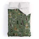 Watercolor Pines Spruces Green Comforter Set - Deny Designs
