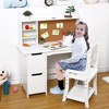Acekool Kids Study Desk Set with Adjustable Chair, Bookshelf & Bulletin Board - Wooden Writing Table for Ages 3-8 - 3 of 4