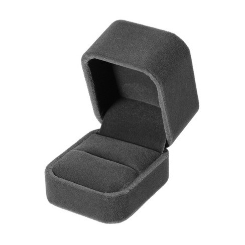 Unique Bargains Luxury Suede Jewelry Ring Box 1 Pc Gray Target