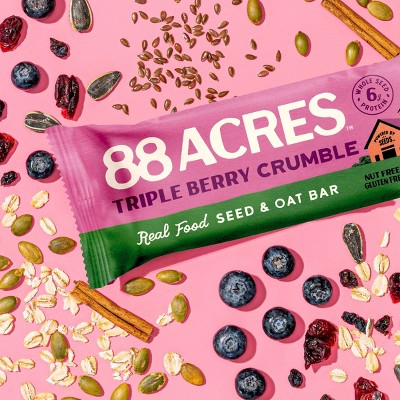 88 Acre Triple Berry Seed & Oat Granola Bars - 6g Protein - 8oz/5ct