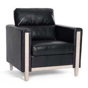 GDFStudio Hannah Comfortable Solid Wood Club Chair with Soft Cushionsa - 1 of 4