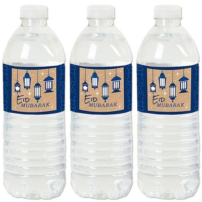 Big Dot of Happiness Eid Mubarak - Ramadan Water Bottle Sticker Labels - Set of 20