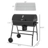 NicBex 38.5" Steel Portable BBQ Charcoal Grill,Outdoor Smoker Grill with Storage Shelf,2-Layer Grill Rack&Warming Rack,420 sq.in. Cooking Area,Black - 2 of 4
