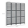 Aghana Digitals 4-Panel Folding Privacy Screen with Solid Wood Frame, Louvered Slats & Elevated - 2 of 4
