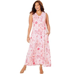 Catherines Women's Plus Size Morning To Midnight Maxi Dress (With Pockets) - 1 of 4