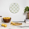 Iveta Abolina Fan Florals Aqua Yellow Cutting Board - Round - 3 of 3