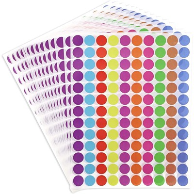 Juvale 2600 Count Coding Dots Labels & 20 Sheets Round Stickers for DIY Craft, Classroom & Envelope Seal, 0.75 in