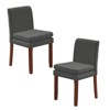 DOMETOUR Linen Upholstered Dining Chair Set of 2, Modern Armless Chair With Cushioned Seat for Living Room - 2 of 4