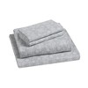 Kate Aurora Cozy Bed Collection 100% Cotton Flannel Aztec Gray Snowflakes Complete Sheet Set - 3 of 3