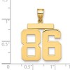 Black Bow Jewelry 14k Yellow Gold, Athletic Collection, Large Polished Number 86 Pendant - 2 of 3