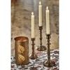 tagltd Antique Brass Cast Aluminum Francesca Taper Candle Holder Large, 3.5L x 3.5W x 9.0H inches - 2 of 2