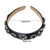 Unique Bargains Women's Bling Vintage Flowers Rhinestone Satin Wide Edge Headband 5.12"x1.18" 1pc - 4 of 4