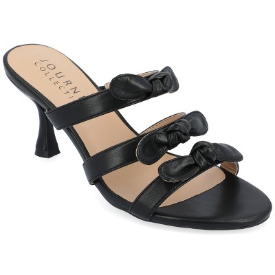 Journee Collection Womens Kristina Kitten Heel Slip On Open Toe Pumps