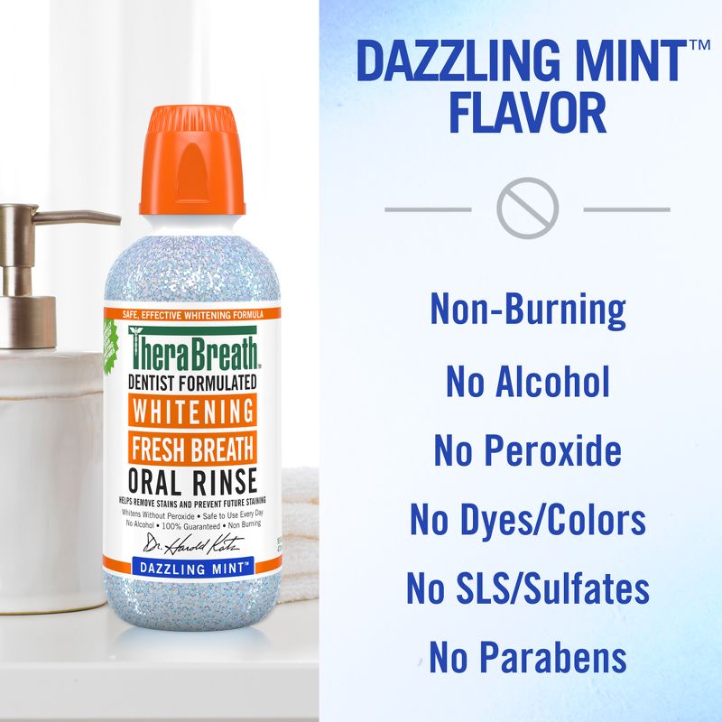 TheraBreath Whitening Mint Mouthwash - Dazzling Mint - 16 fl oz, 6 of 10