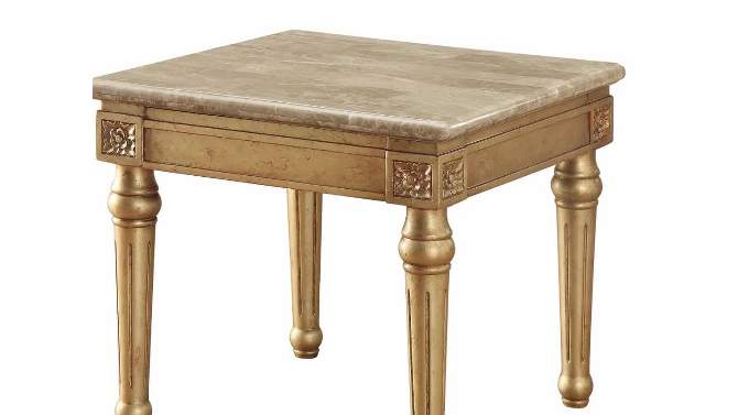 26&#34; Daesha Coffee Table Marble/Antique Gold - Acme Furniture, 2 of 7, play video
