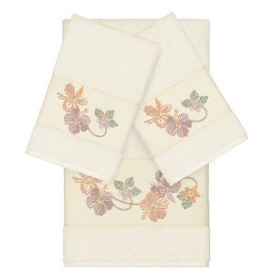 Linum Home Textiles 100% Turkish Cotton CAROLINE Embellished Towel Set - 1 of 4