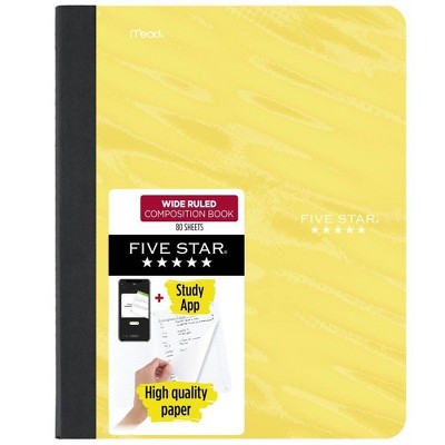 Five Star Active Comp Book Yellow Wide Ruled 80ct