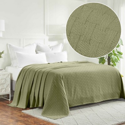 Basketweave Cotton Blanket by Blue Nile Mills