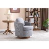 CAVINAS Boucle Swivel Accent Chair with Ergonomic Design and Solid Wood Base, 360-Degree Rotating Comfy Armchair - 2 of 4