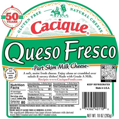 Cacique Queso Fresco Part Skim Milk Cheese - 10oz : Target