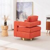 Swivel Accent Barrel Chair, Modern Comfy Upholstered Sofa Chair With 360 Degree Swivel Round Metal Base, Single Round Accent Chair - 4 of 4