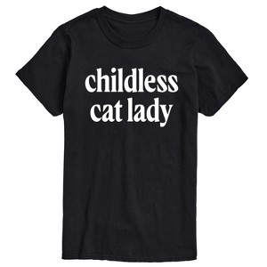 Men's - Instant Message - Childless Cat Lady White Short Sleeve Graphic T-Shirt - 1 of 4