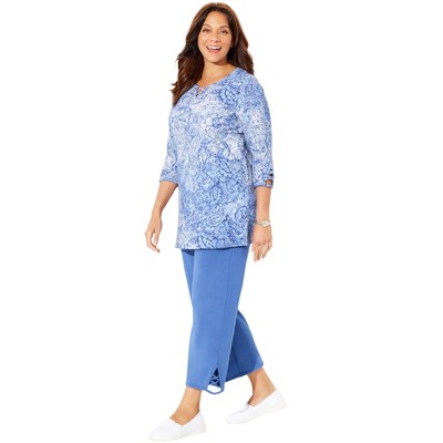 Catherines Women's Plus Size Suprema Crisscross Pullover Tee
