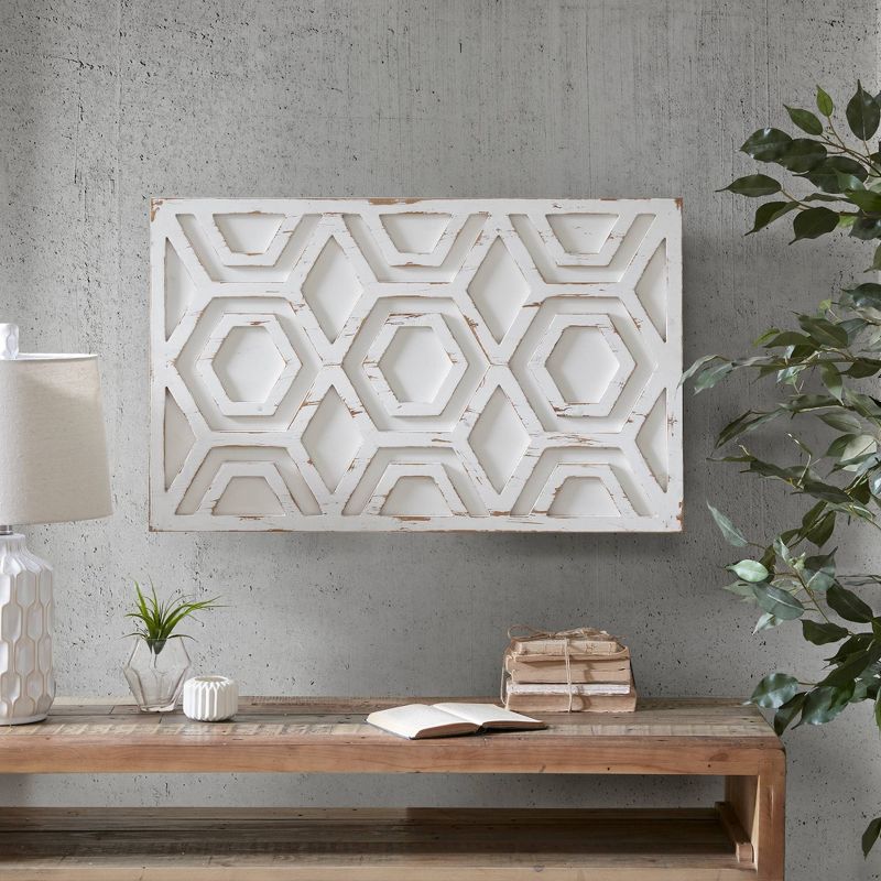 Ralston Wooden Wall Art with Pattern White, 5 of 11