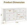 Modern Wide Drawer Dresser with Drawers, Wooden Dressers of Drawers Freestanding for Bedroom, Nursery, Living Room, White - 2 of 4